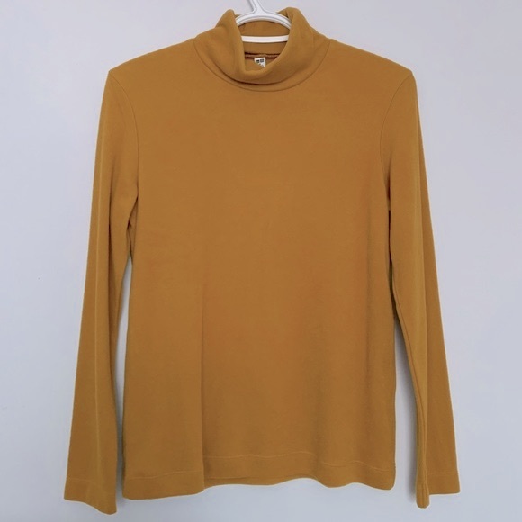 Casual Winter HEATTECH Fleece Long Sleeve Turtle Neck Top in Autumn Yellow (M) - Picture 4 of 4
